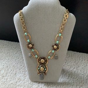Stella&Dot Gold Grey and teal necklace